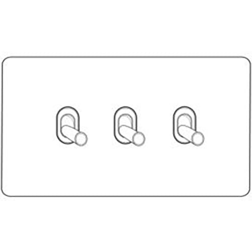 Hoxton Paintable Range Primed White (Paintable) 3 Gang 2-Way Stockholm Toggle Switch