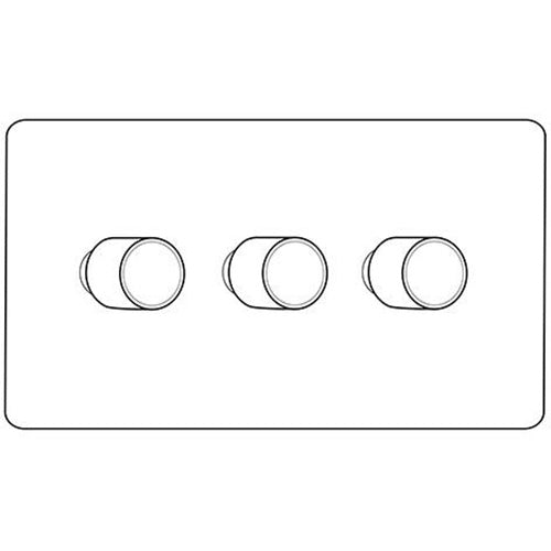 Apollo Dual Finish Switches & Sockets, P - 3 Gang TED Dimmer (Compatible with LED Lamps) by Heritage Brass By M-Marcus