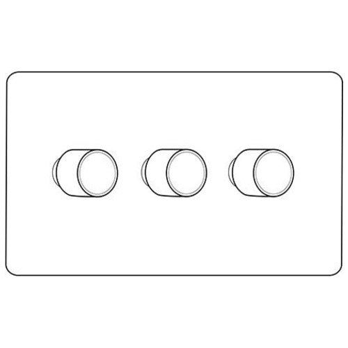 Victorian Satin Brass Switches & Sockets, SAB - 3 Gang TED Dimmer (Compatible with LED Lamps) by Heritage Brass By M-Marcus