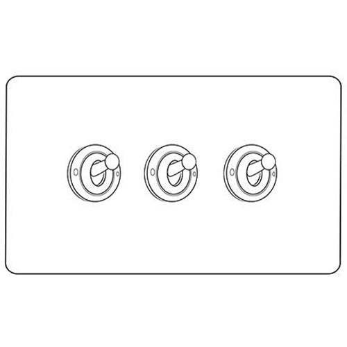 Mode Range Matt White 3 Gang 2-Way Classic Toggle Switch