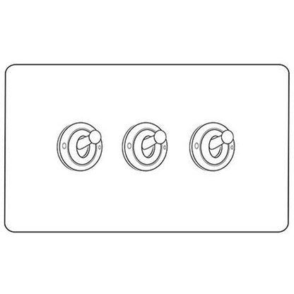 Hoxton Paintable Range Primed White (Paintable) 3 Gang 2-Way Classic Toggle Switch