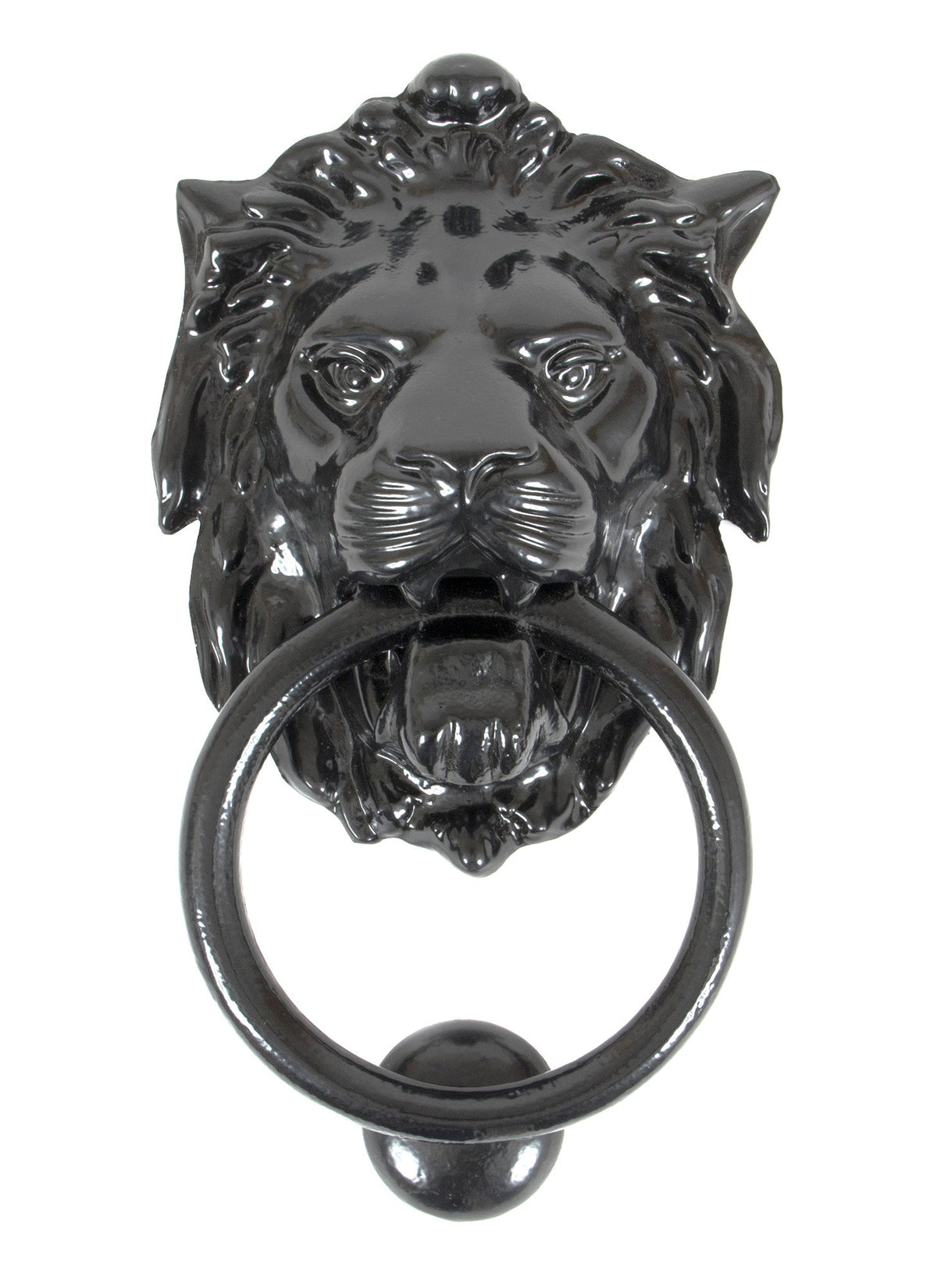From The Anvil's Black Lion Head Door Knocker