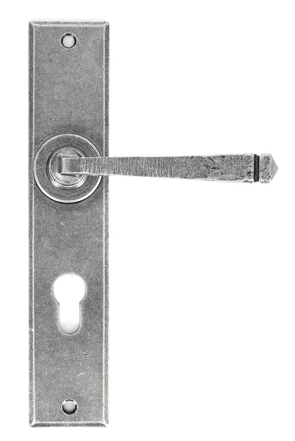 From The Anvil's Pewter Patina Large Avon Lever Euro Lock Set