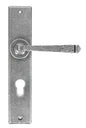 From The Anvil's Pewter Patina Large Avon Lever Euro Lock Set