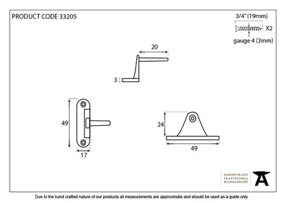 Cranked Casement Stay Pin by From The Anvil