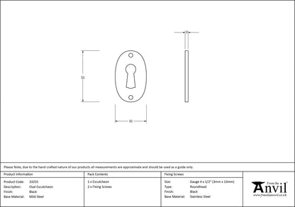 Oval Escutcheon by From The Anvil