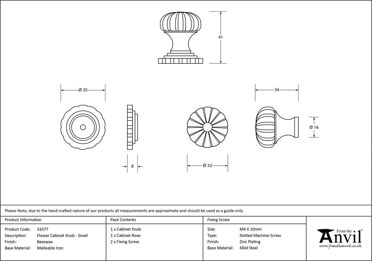 Flower Cabinet Knob by From The Anvil