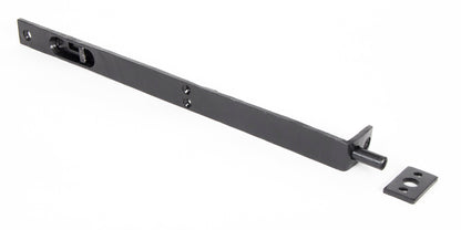 From The Anvil's Black 12" Flush/Slide Door Bolt