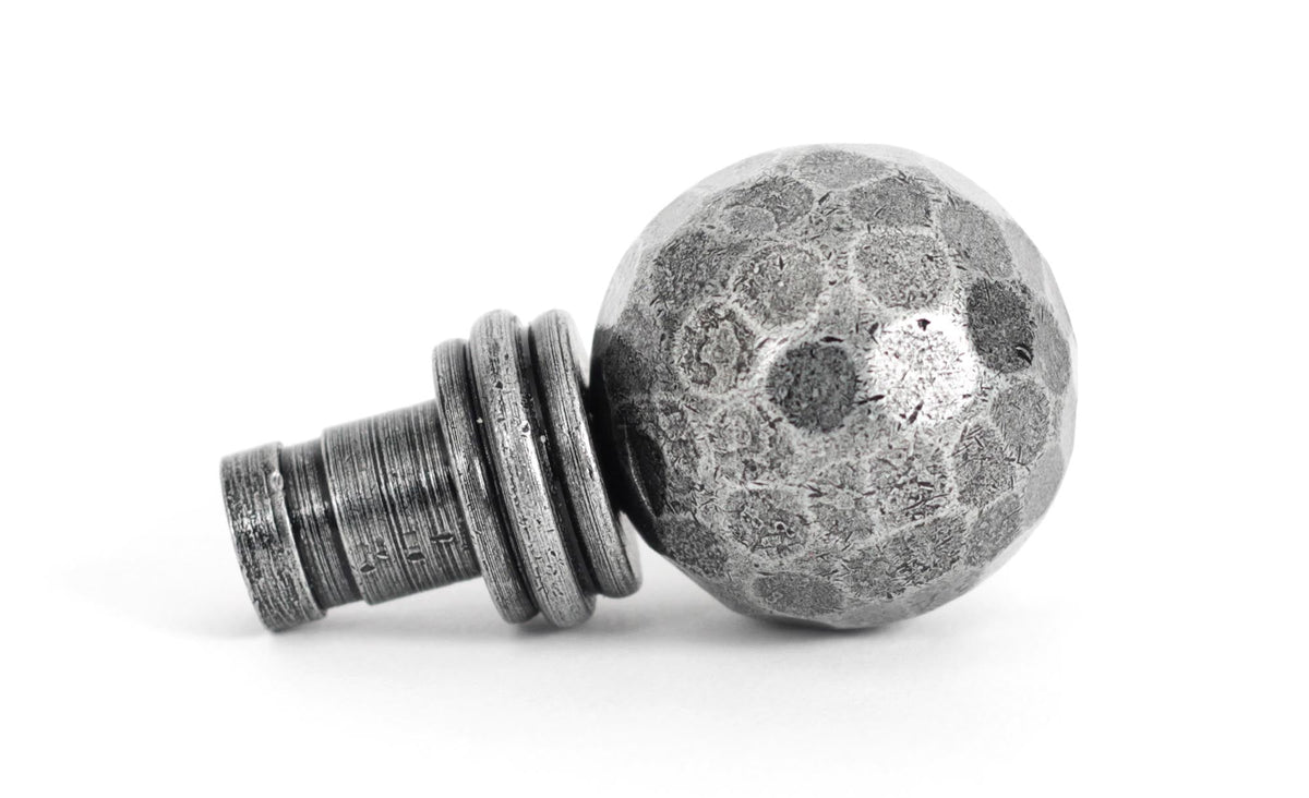 Hammered Ball Curtain Finial (pair) by From The Anvil
