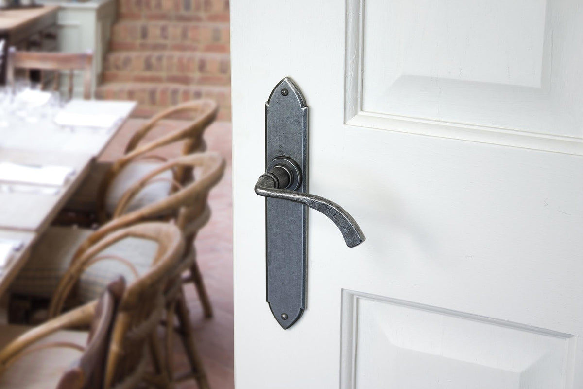 Gothic Curved Sprung Lever Latch Set by From The Anvil