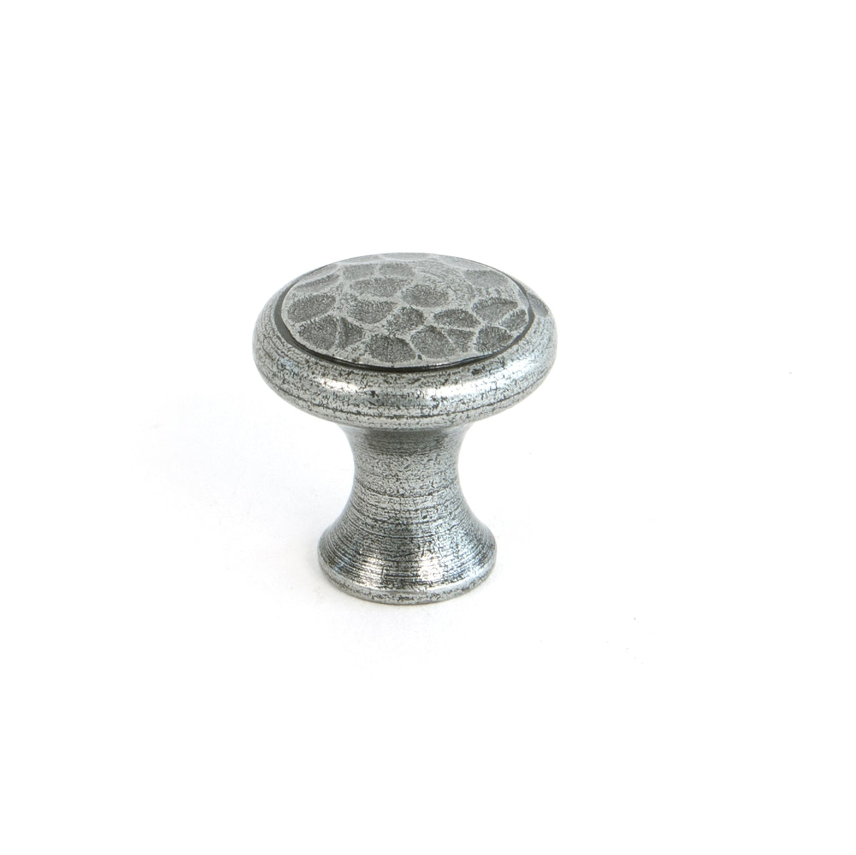 From The Anvil's Pewter Patina Hammered Cabinet Knob