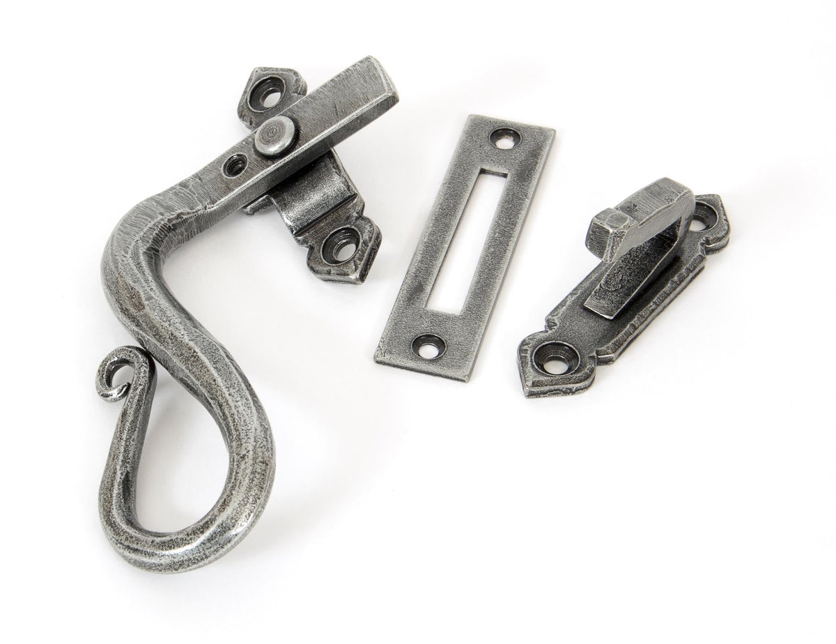 From The Anvil's Pewter Patina Locking Shepherds Crook Fastener