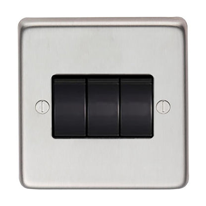 From The Anvil's Satin Stainless Steel 10 Amp Switched Socket