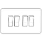 Hoxton Paintable Range Primed White (Paintable) 4 Gang 2-Way Rocker Switch by Heritage Brass By M-Marcus