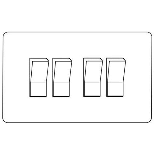 Hoxton Paintable Range Primed White (Paintable) 4 Gang 2-Way Rocker Switch by Heritage Brass By M-Marcus
