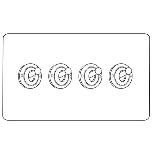 Hoxton Paintable Range Primed White (Paintable) 4 Gang 2-Way Classic Toggle Switch