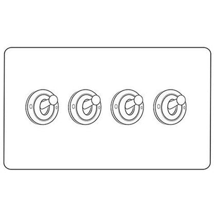 Hoxton Paintable Range Primed White (Paintable) 4 Gang 2-Way Classic Toggle Switch