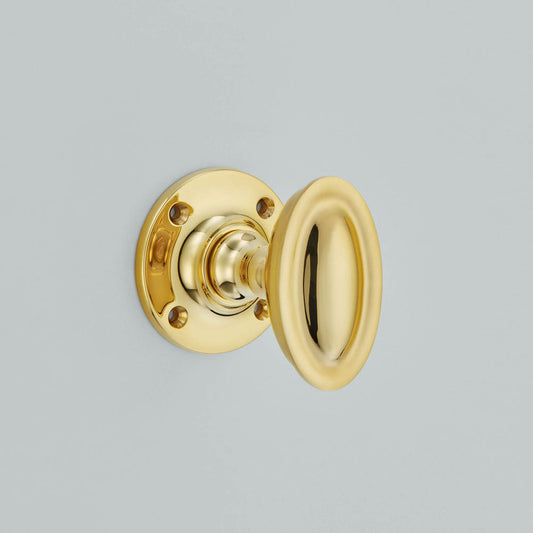 Croft - Oval Raised Mortice Knob Furniture on Square Rose 4190SQ by Croft Ironmongery