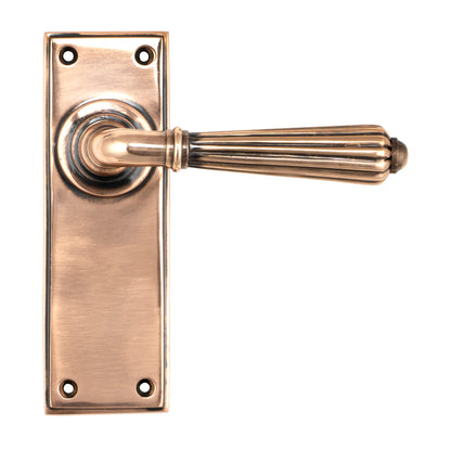 From The Anvil's Polished Bronze Hinton Lever Latch Set
