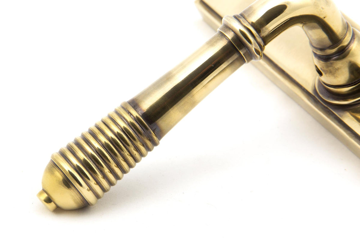 Reeded Slimline Lever Espag. Latch Set by From The Anvil