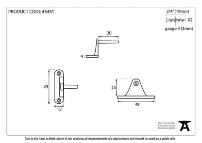 Cranked Casement Stay Pin by From The Anvil