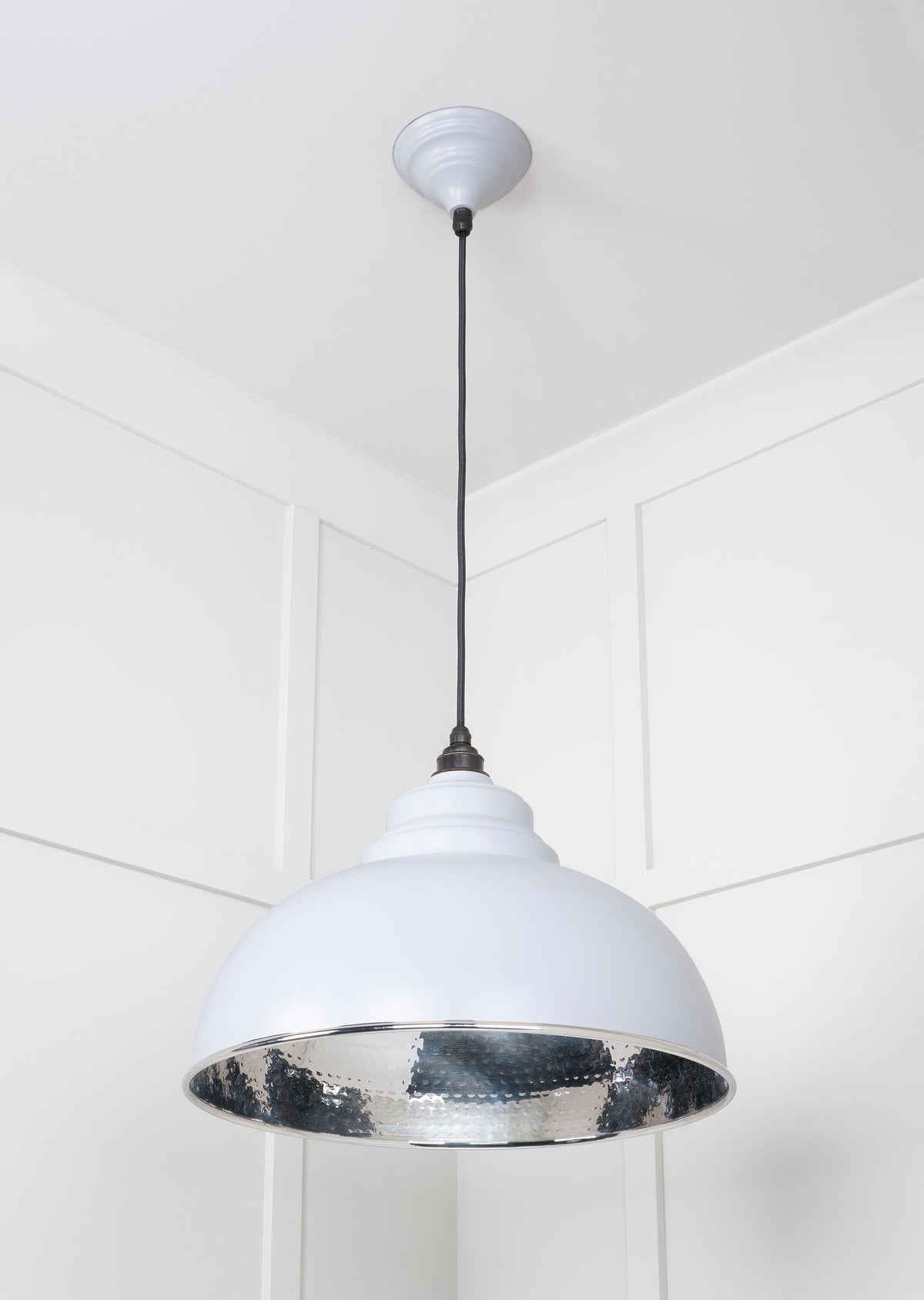Hammered Nickel Harborne Pendant by From The Anvil