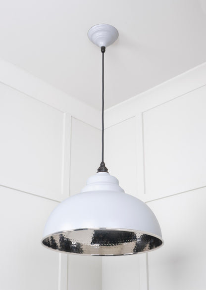 Hammered Nickel Harborne Pendant by From The Anvil