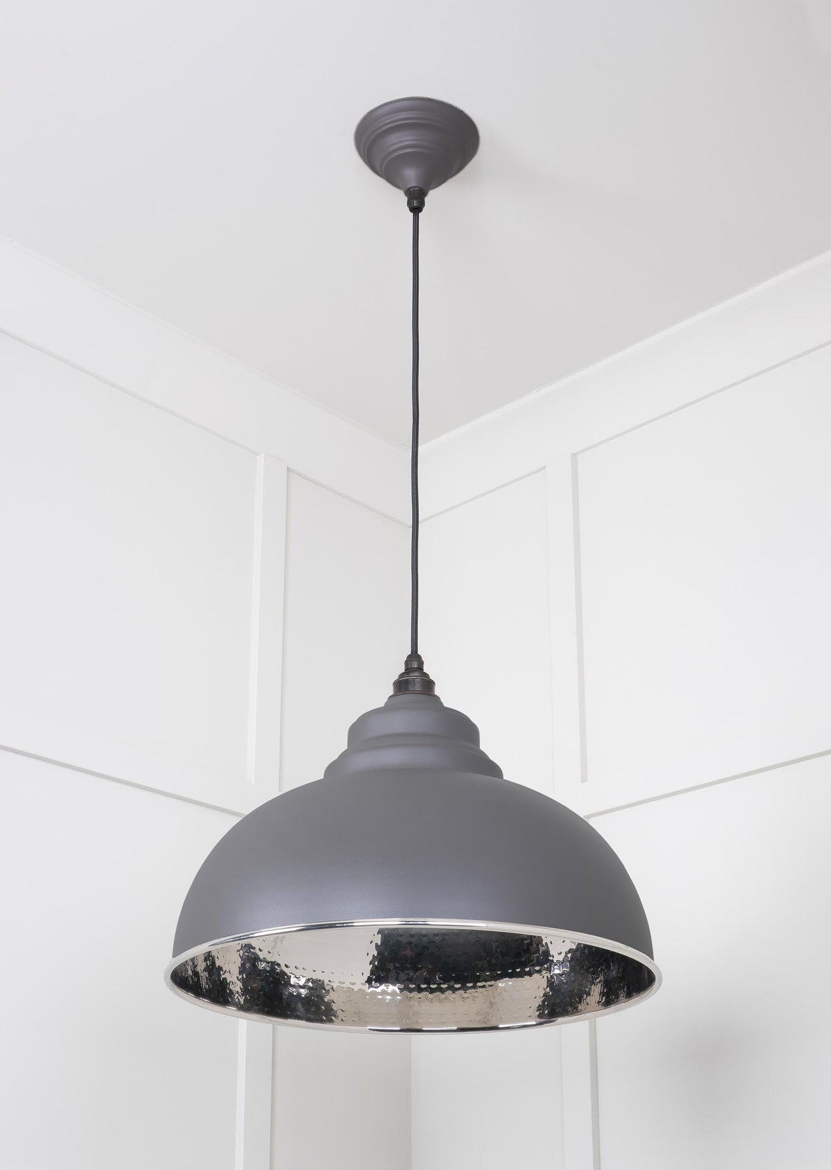 Hammered Nickel Harborne Pendant by From The Anvil