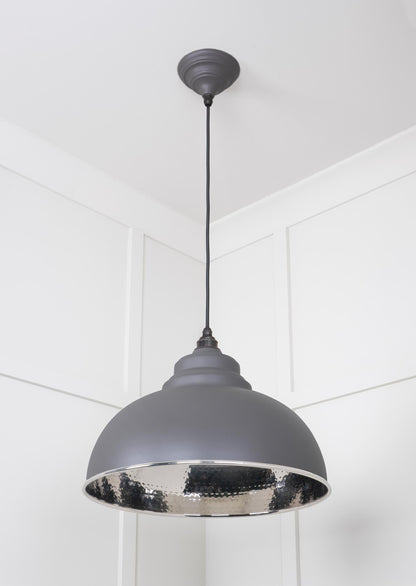 Hammered Nickel Harborne Pendant by From The Anvil