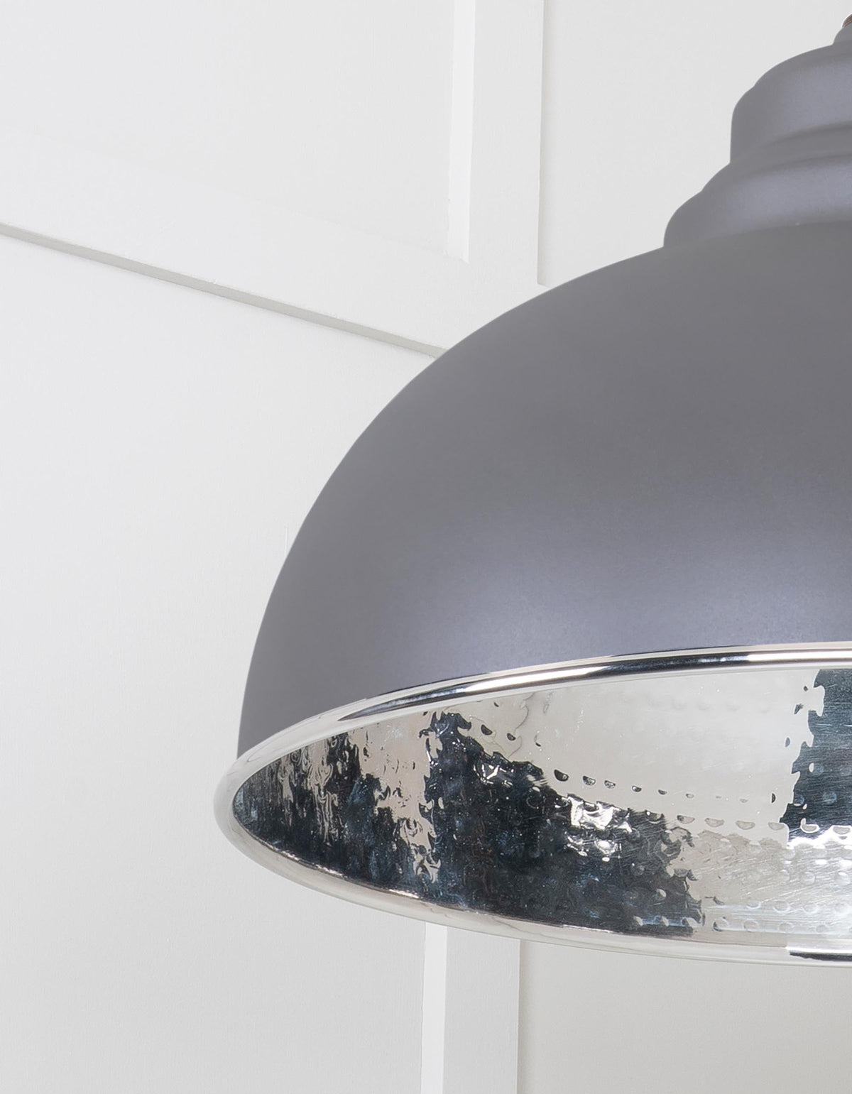 Hammered Nickel Harborne Pendant by From The Anvil