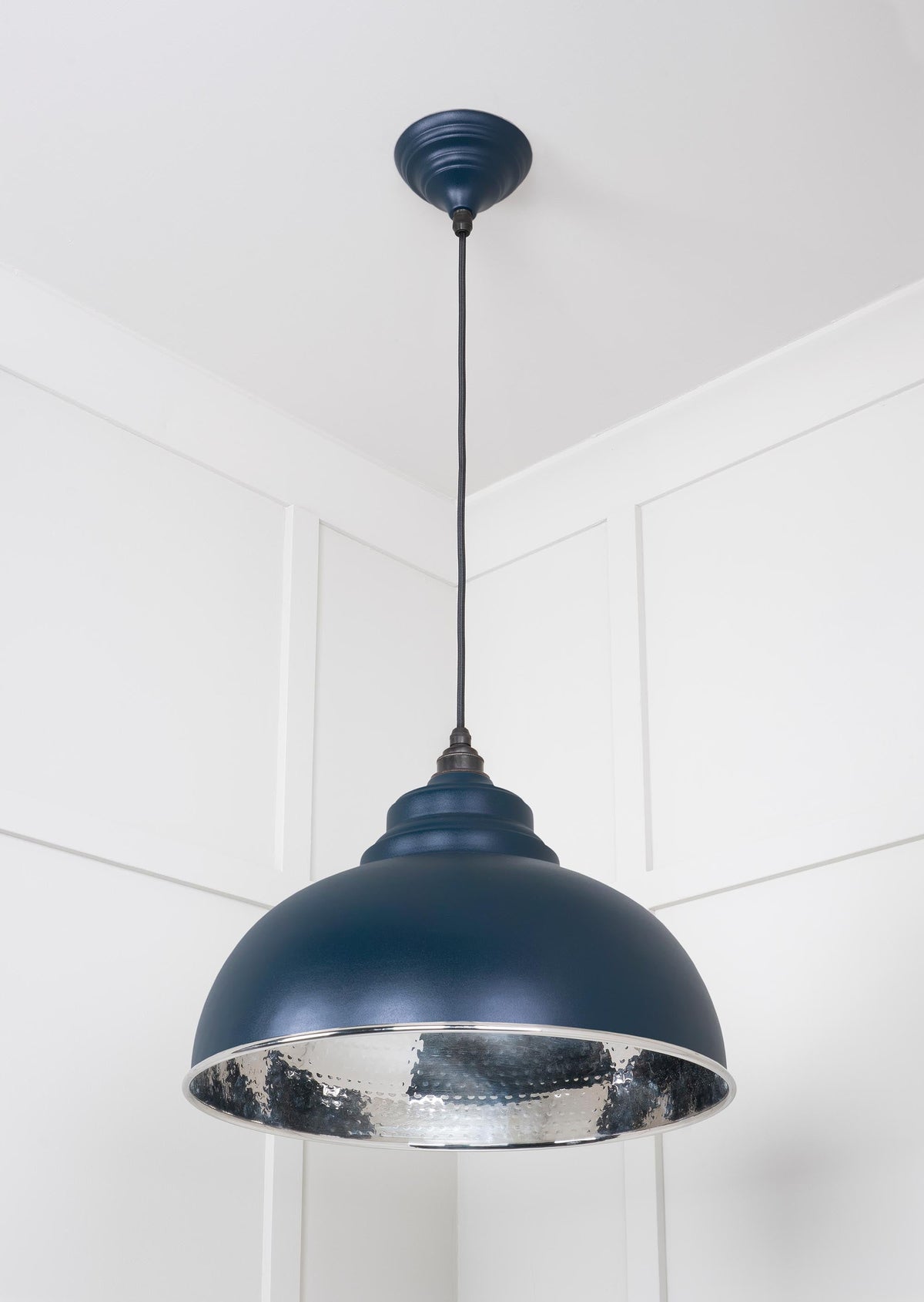 Hammered Nickel Harborne Pendant by From The Anvil