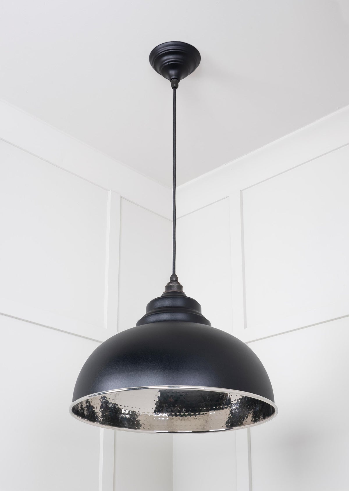 Hammered Nickel Harborne Pendant by From The Anvil