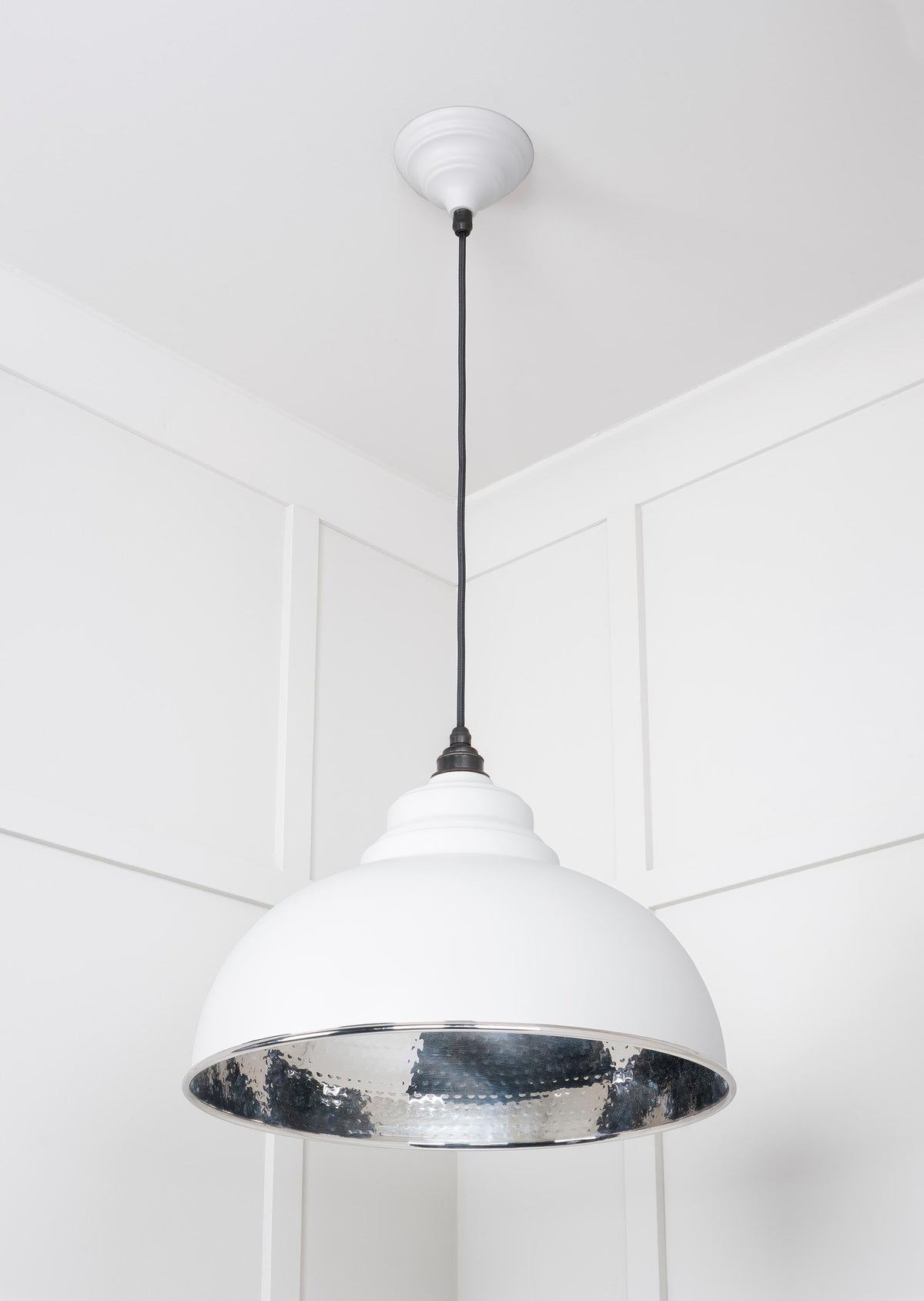 Hammered Nickel Harborne Pendant by From The Anvil