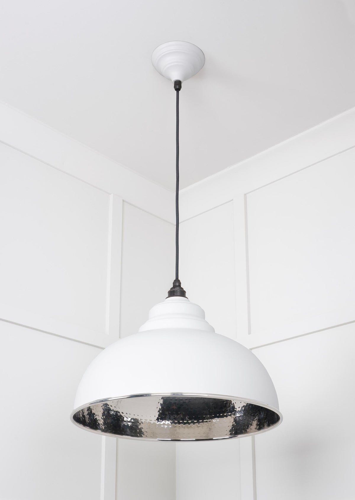 Hammered Nickel Harborne Pendant by From The Anvil