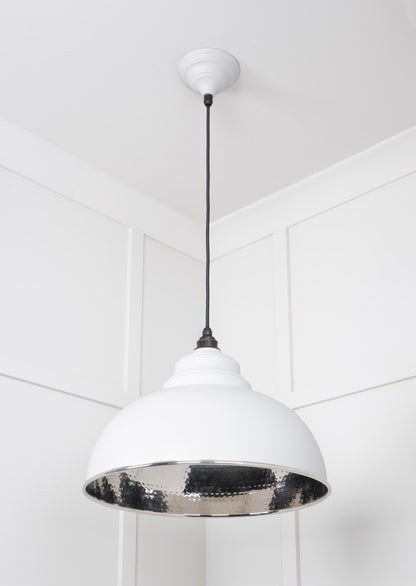 Hammered Nickel Harborne Pendant by From The Anvil