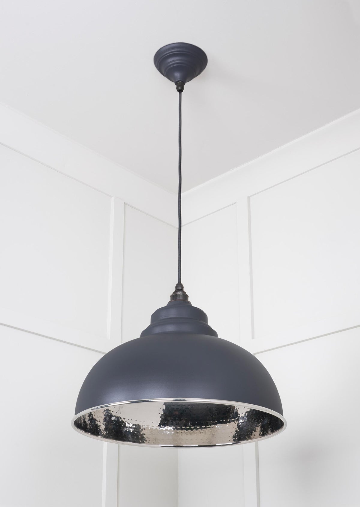 Hammered Nickel Harborne Pendant by From The Anvil