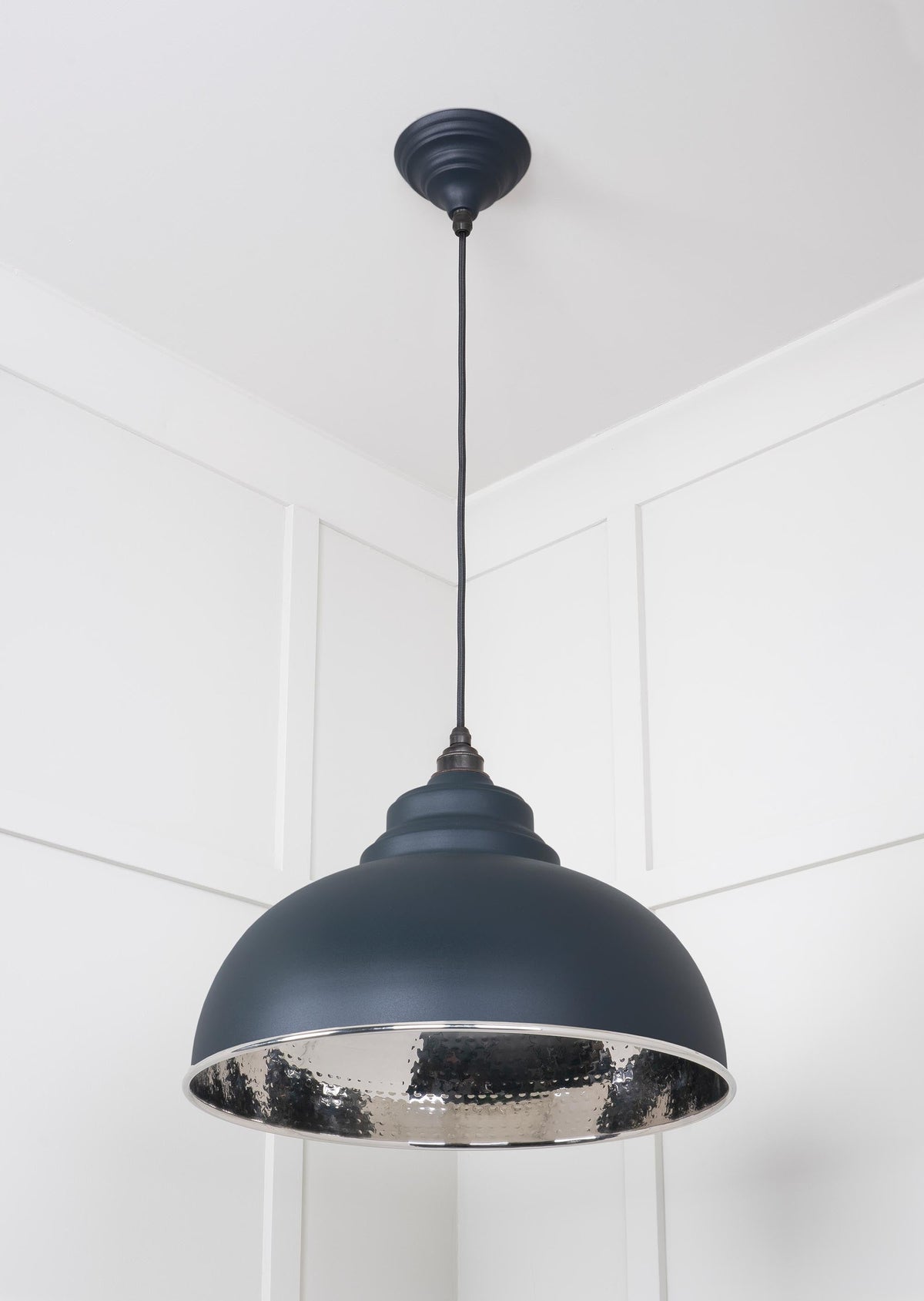 Hammered Nickel Harborne Pendant by From The Anvil