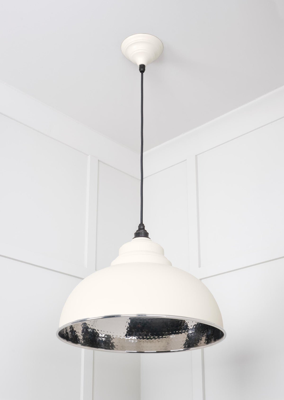 Hammered Nickel Harborne Pendant by From The Anvil