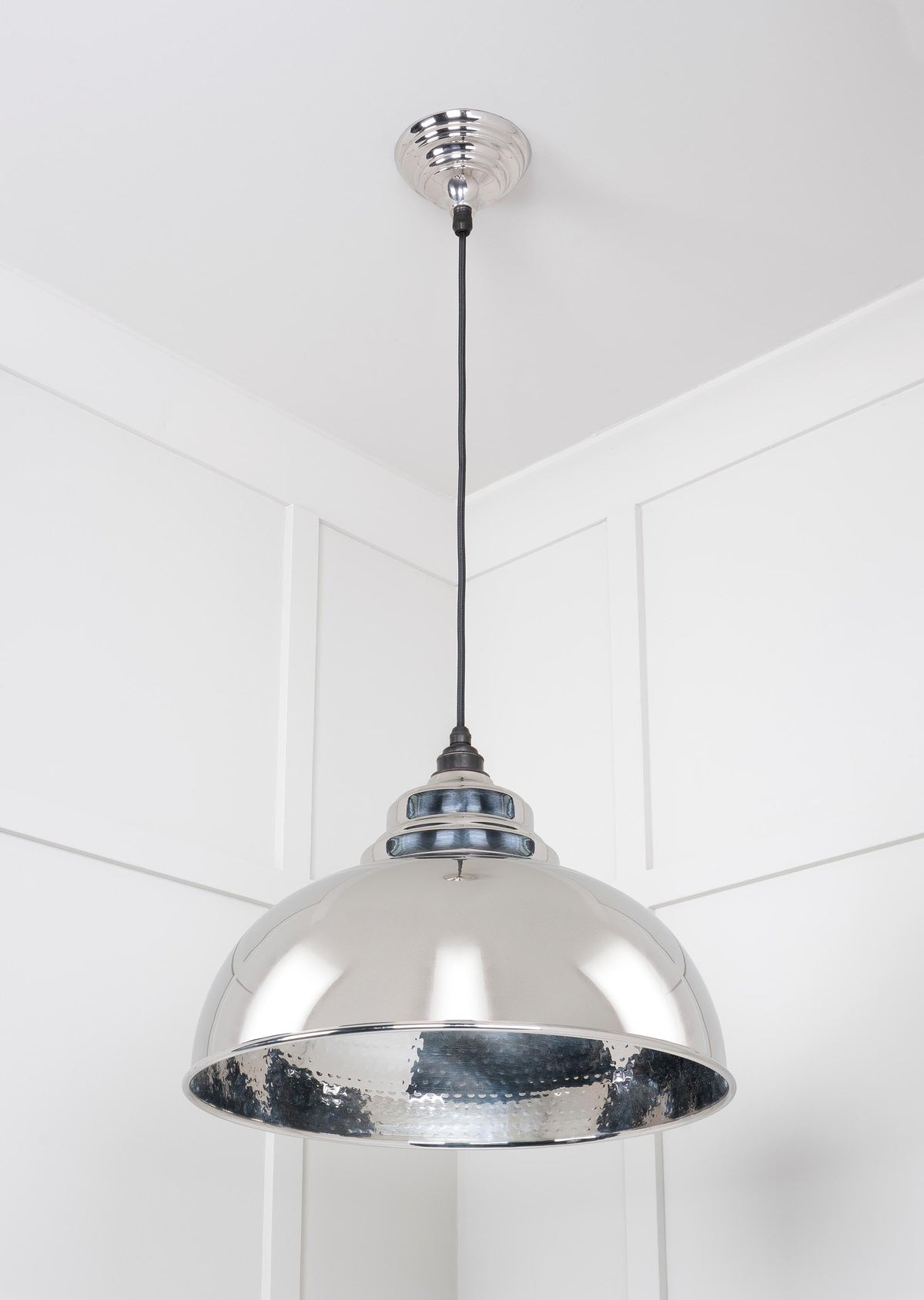 Hammered Nickel Harborne Pendant by From The Anvil