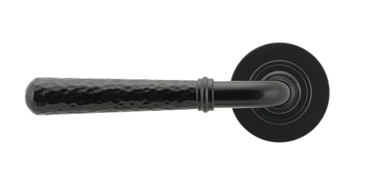 Hammered Newbury Lever on Rose Set (Sprung) by From The Anvil