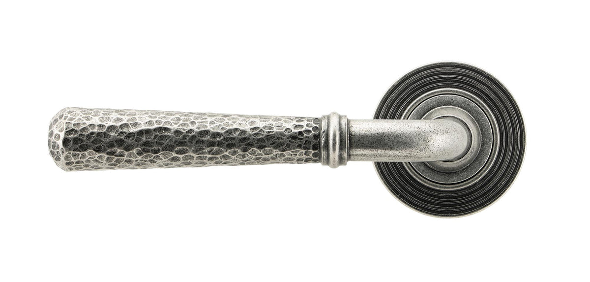 Hammered Newbury Lever on Rose Set (Sprung) by From The Anvil