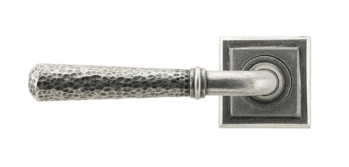 Hammered Newbury Lever on Rose Set (Sprung) by From The Anvil