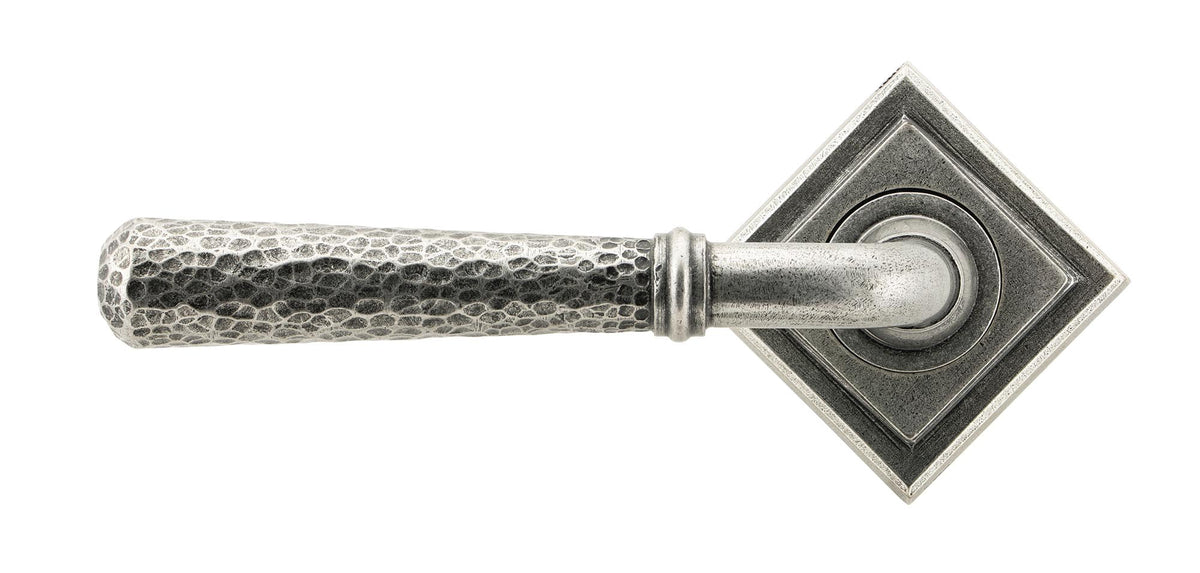Hammered Newbury Lever on Rose Set (Sprung) by From The Anvil
