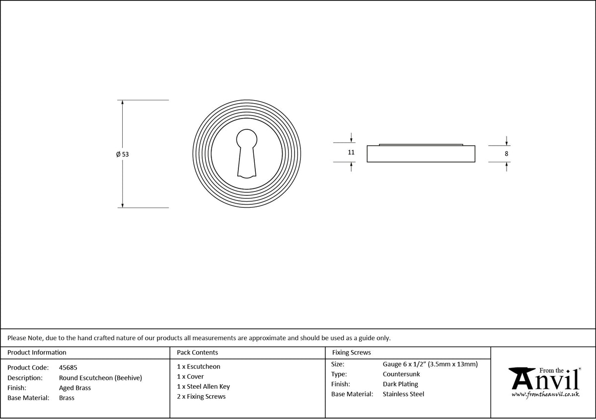 Round Escutcheon by From The Anvil