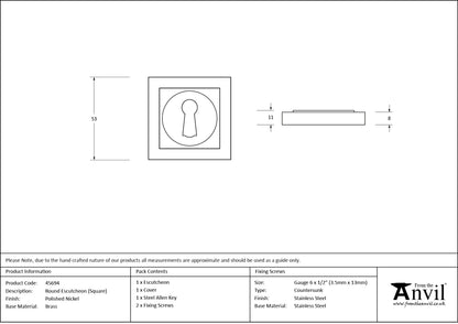Round Escutcheon by From The Anvil