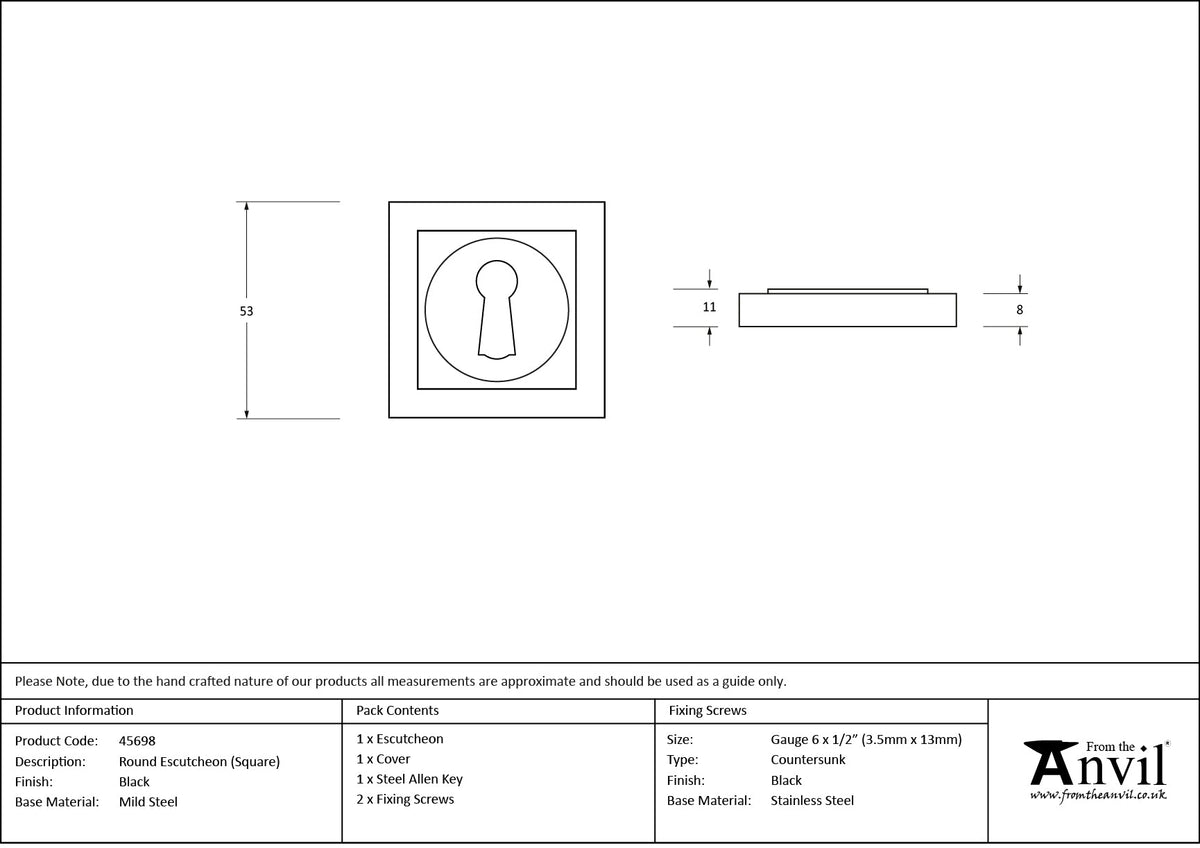 Round Escutcheon by From The Anvil