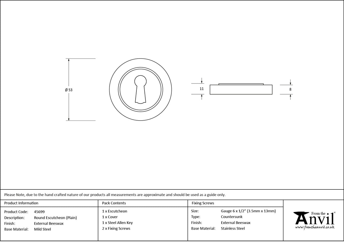 Round Escutcheon by From The Anvil