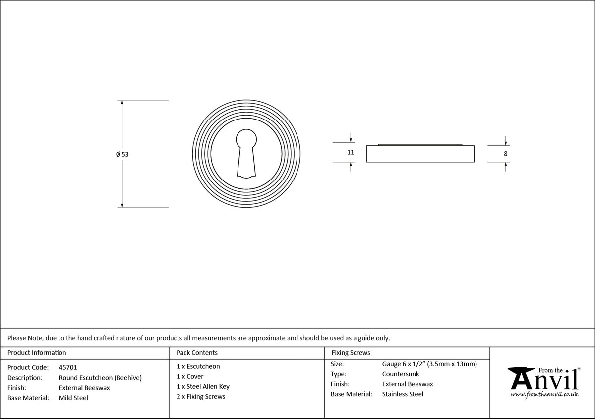 Round Escutcheon by From The Anvil
