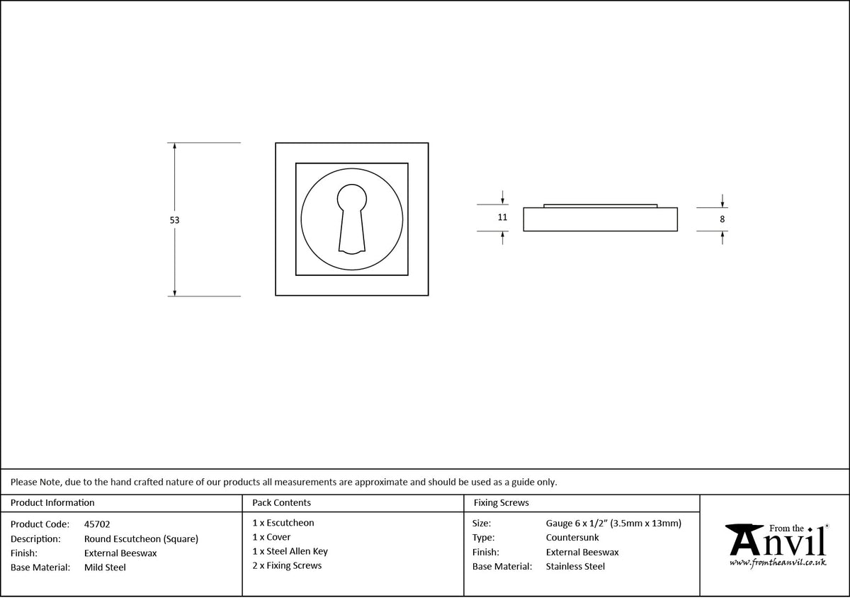 Round Escutcheon by From The Anvil
