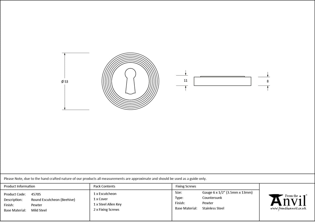 Round Escutcheon by From The Anvil